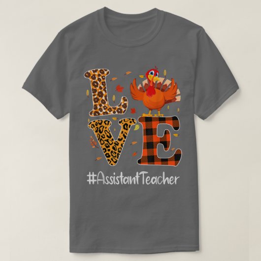 Adjunct-leraar Liefde Thanksgiving Leopard Turkije T-shirt (Design voorkant)