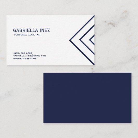 Adjunct-marineblauw en wit voor vrouwen visitekaartje (Voorkant / Achterkant)
