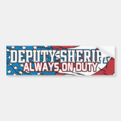 Adjunct-sheriff Altijd in dienst Bumpersticker (Voorkant)