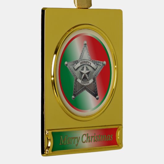 Adjunct-sheriff Badge kerstversiering Verguld Banner Ornament (Rechts)