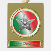 Adjunct-sheriff Badge kerstversiering Verguld Banner Ornament (Voorkant)