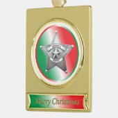 Adjunct-sheriff Badge kerstversiering Verguld Banner Ornament (Links)