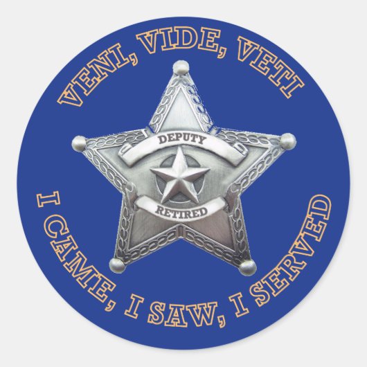 Adjunct-sheriff Badge Logo Ronde Sticker (Voorkant)