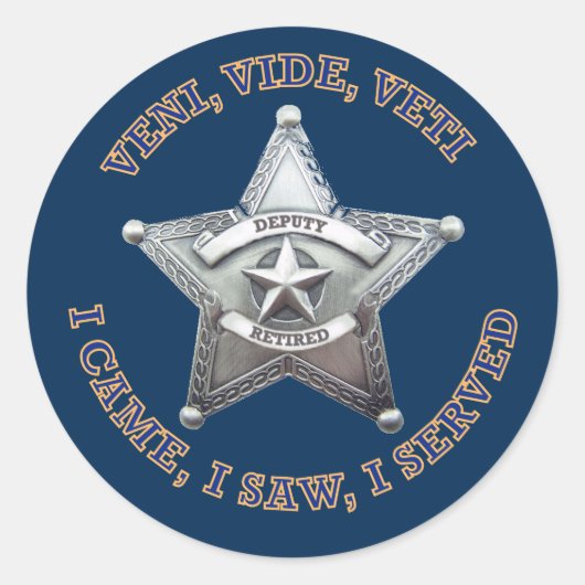 Adjunct-sheriff Badge Logo Ronde Sticker (Voorkant)