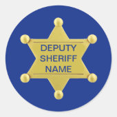 Adjunct-sheriff Custon Ronde Sticker (Voorkant)