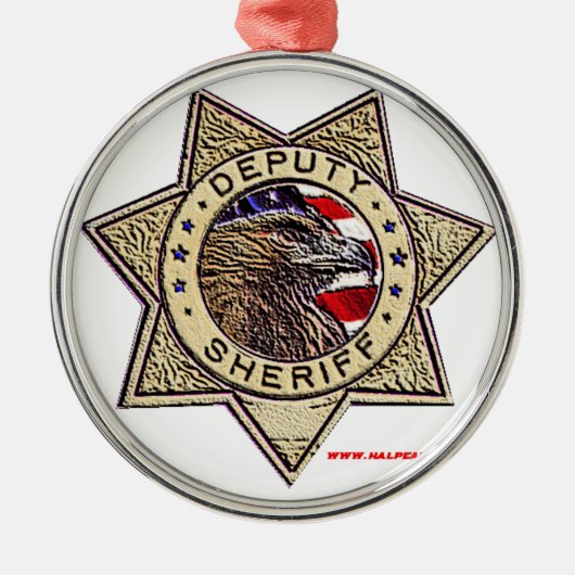 Adjunct_Sheriff_embaas Metalen Ornament (Voorkant)