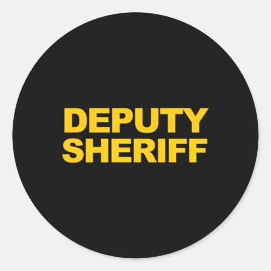 Adjunct Sheriff Front Back Print Wetshandhaver Ronde Sticker (Voorkant)