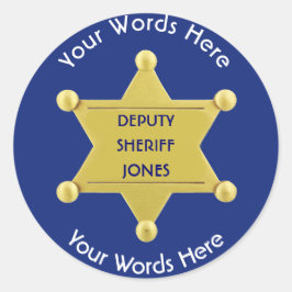 Adjunct Sheriff Gold Star Badge Custom Sticker