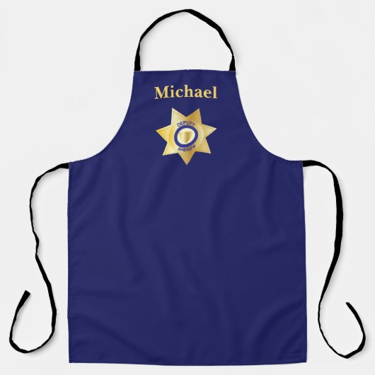 Adjunct-sheriff Gold Star Badge gepersonaliseerd Schort (Voorkant)