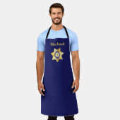 Adjunct-sheriff Gold Star Badge gepersonaliseerd Schort (Gedragen)