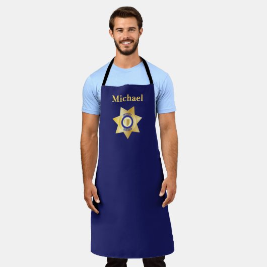 Adjunct-sheriff Gold Star Badge gepersonaliseerd Schort (Gedragen)