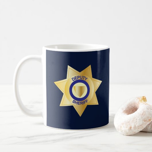 Adjunct-sheriff Gold Star Badge Koffiemok (Met donut)