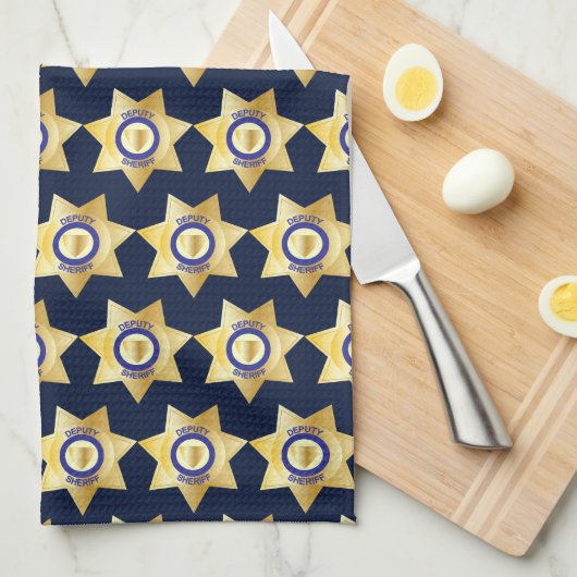 Adjunct-sheriff Gold Star Badge Theedoek (Quarter Fold)