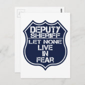 Adjunct-sheriff laat niemand leven in de angstmaan briefkaart (Voorkant / Achterkant)