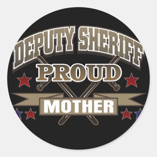 Adjunct-sheriff Proud moeder Ronde Sticker (Voorkant)