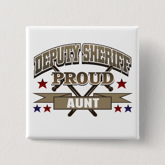 Adjunct-sheriff Proud tante Vierkante Button 5,1 Cm (Voorkant)