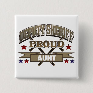 Adjunct-sheriff Proud tante Vierkante Button 5,1 Cm