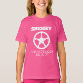 Adjunct-sheriff sterrenbadge roze meisje t-shirt (Voorkant)