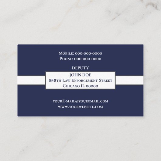 Adjunct-sheriff Visitekaartje (Achterkant)