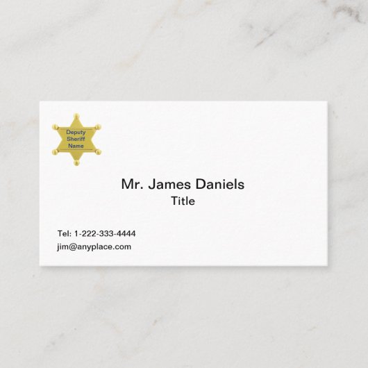 Adjunct-sheriff Visitekaartje (Voorkant)
