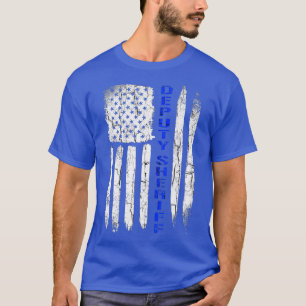 Adjunct-sheriff voor Men Thin Blue Line American T-shirt