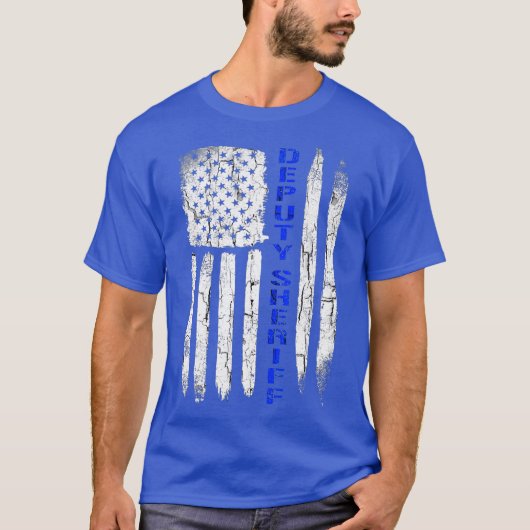 Adjunct-sheriff voor Men Thin Blue Line American T-shirt (Voorkant)