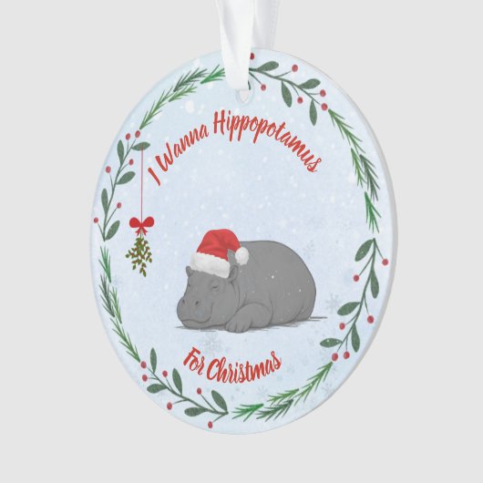 Adjustable "Wanna Hippopotamus For Christmas"  Ornament (voorkant)