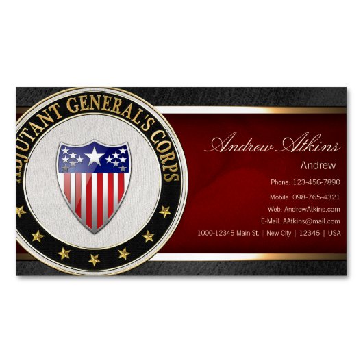 Adjutant General's Corps Branch Insignia [3D] Visitekaartje Magneet (Voorkant)