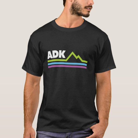 ADK Adirondacks Bergen NY Stripes T-shirt (Voorkant)