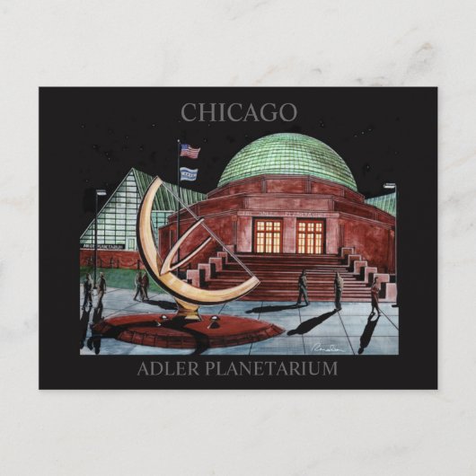 Adler Planetarium Briefkaart Randsom Art Chicago (Voorkant)