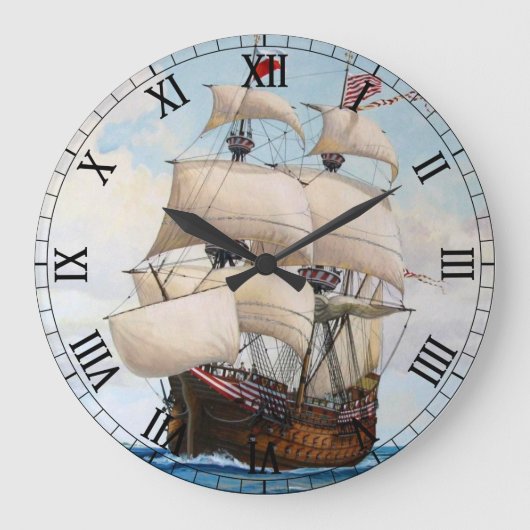 Adler von Lübeck Ship - Custom Clock Grote Klok (Voorkant)