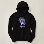 ADLEY-naam Aangepaste aangepaste regenboog Unicorn Hoodie (Design voorkant)