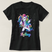 ADLEY-naam Aangepaste aangepaste regenboog Unicorn T-shirt (Design voorkant)