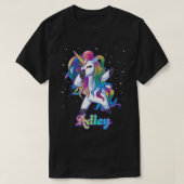 ADLEY-naam Aangepaste aangepaste regenboog Unicorn T-shirt (Design voorkant)