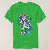 ADLEY-naam Aangepaste aangepaste regenboog Unicorn T-shirt (Design voorkant)