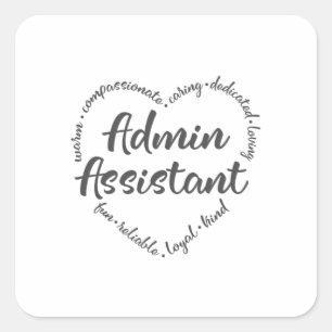 Admin, Administratief medewerker, activa Vierkante Sticker