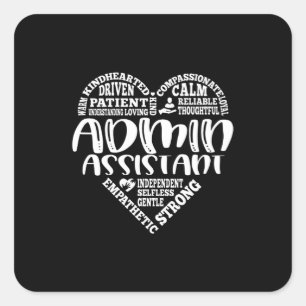 Admin, Administratief medewerker, activa Vierkante Sticker