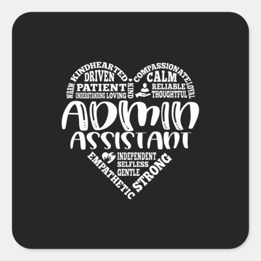 Admin, Administratief medewerker, activa Vierkante Sticker (Voorkant)