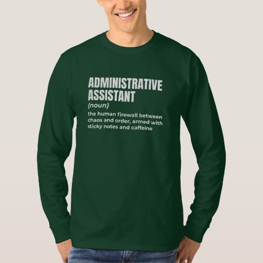 Admin Assistant-voeding T-shirt (Voorkant)