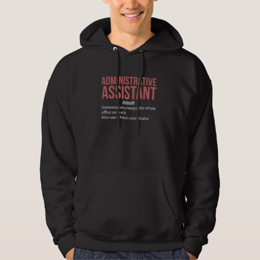 Admin Assistant voor definitie van beheerdersassis Hoodie (Voorkant)