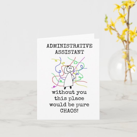 Admin Assistant Waardering Kaart, Grappig Kaart (Gele Bloem)