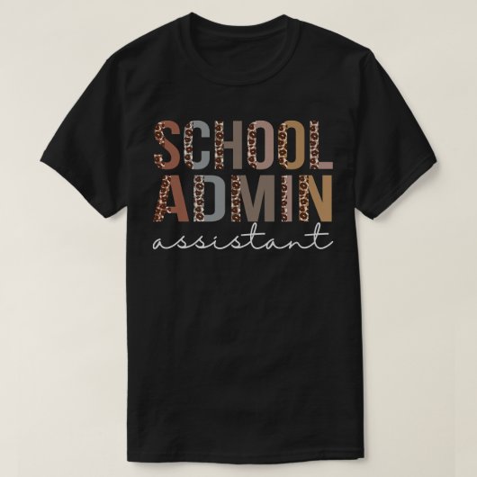Admin Assistent-leopard-waardering vrouwen T-shirt (Design voorkant)