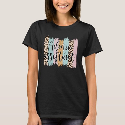 Admin Assistent Rainbow Leopard Team Kantoor Perso T-shirt (Voorkant)