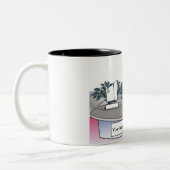 Admin Asst, receptionist - Mannelijke Cartoon Tweekleurige Koffiemok (Links)