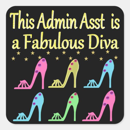 ADMIN ASST SCHOENENLIEFHEBBER ONTWERP VIERKANTE STICKER (Voorkant)
