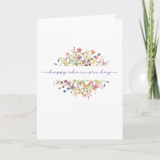 Admin Pro Dag Delicate Wilde Bloemen Kaart (Voorkant)