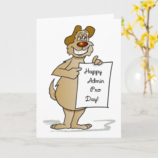 Admin Pro Dag Hondenbord, Humoristisch Kaart (Gele Bloem)