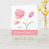 Admin Pro Day Bedankt Roze Bloemen Kaart (Gele Bloem)