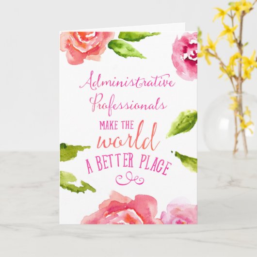 Admin Professionals Dag Kaart Typografisch Aphoris (Gele Bloem)