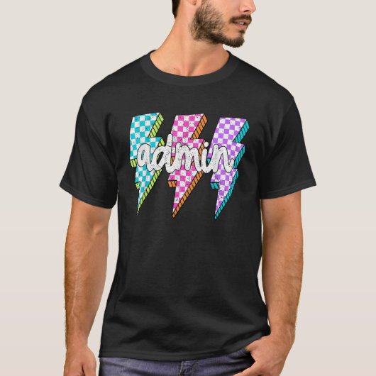 Admin Squad Lightning Bolt School Assistent Princi T-shirt (Voorkant)